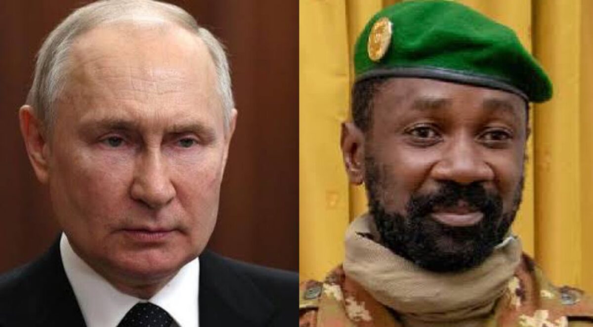 Russian President Vladimir Putin and Mali’s military leader Assimi Goita