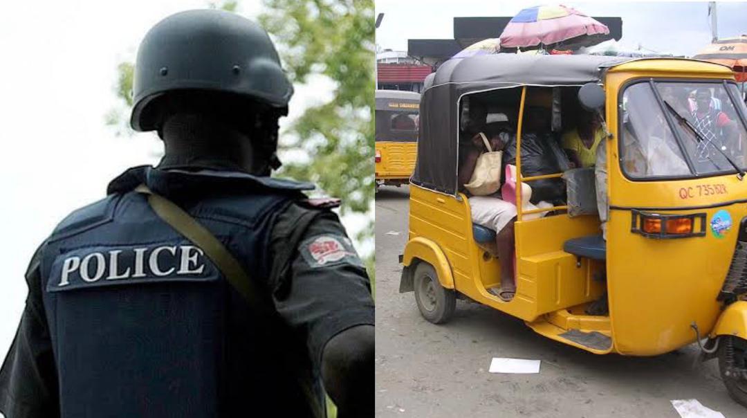 Police officer and tricycle rider (credit: daily post)