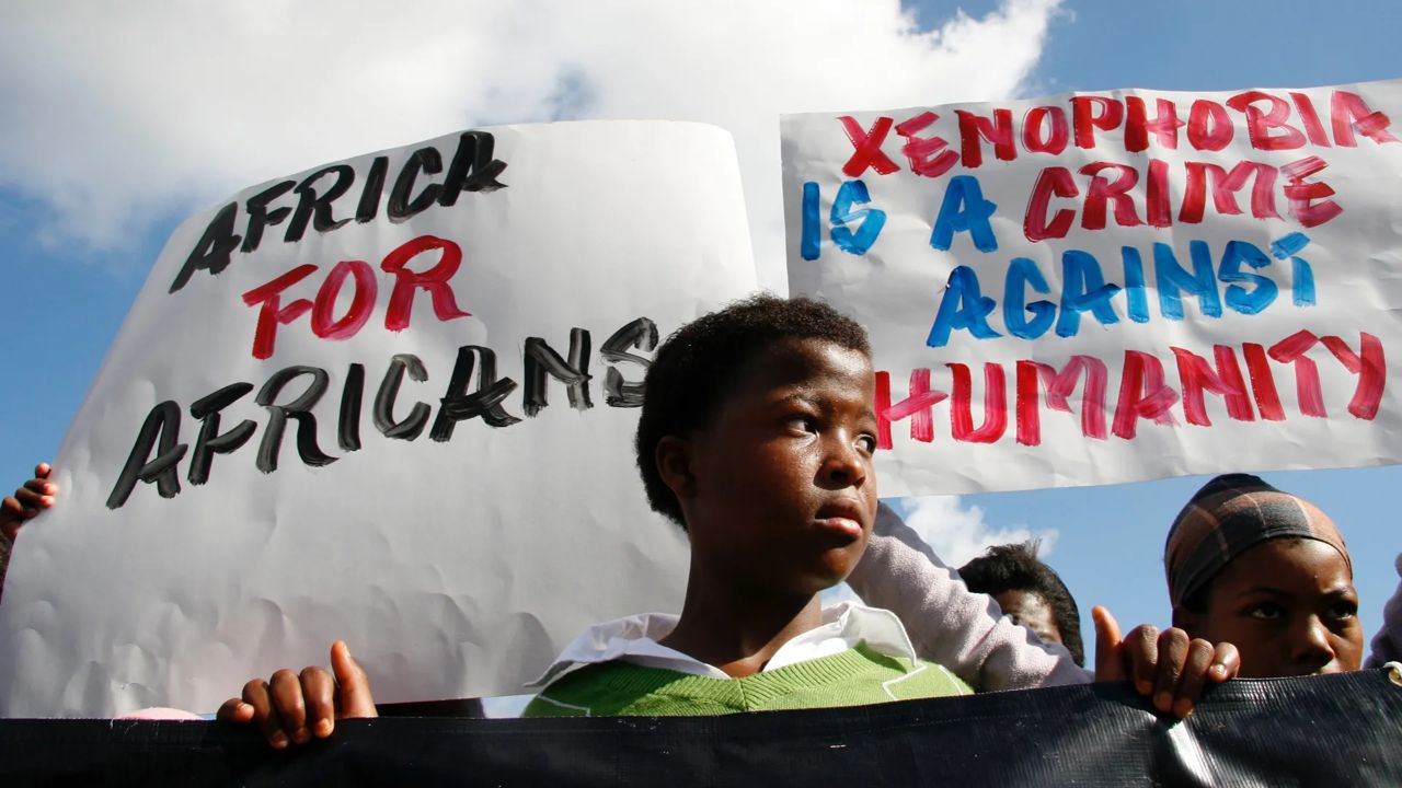 South Africans protesting