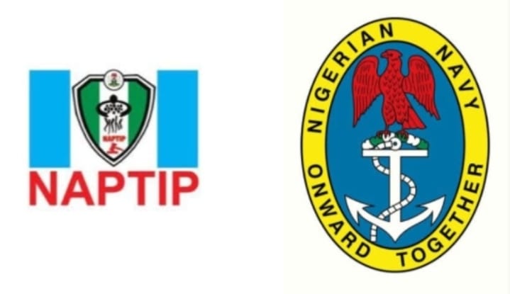 Nigerian Navy and NAPTIP logos.