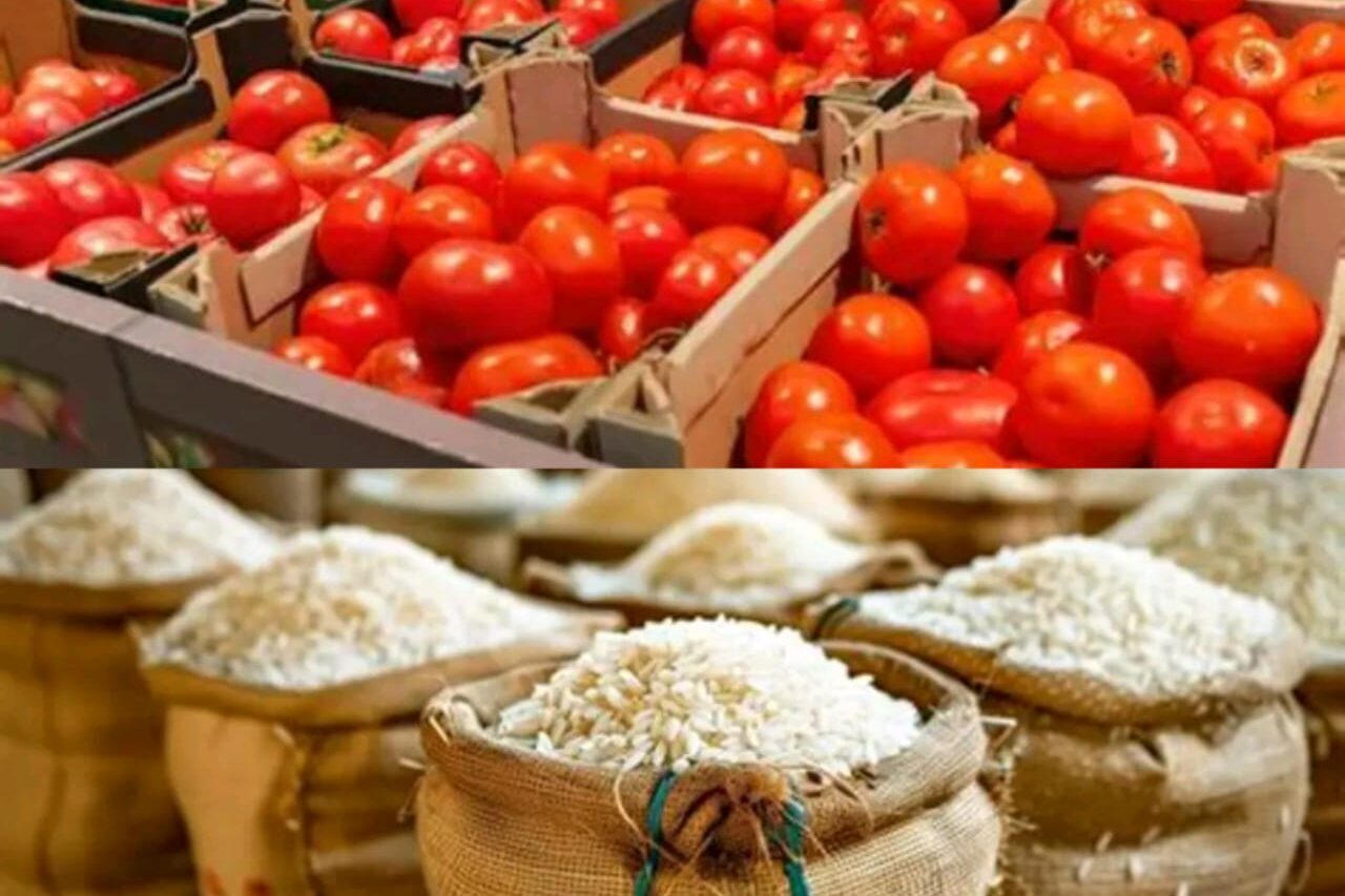 Rice, tomatoes