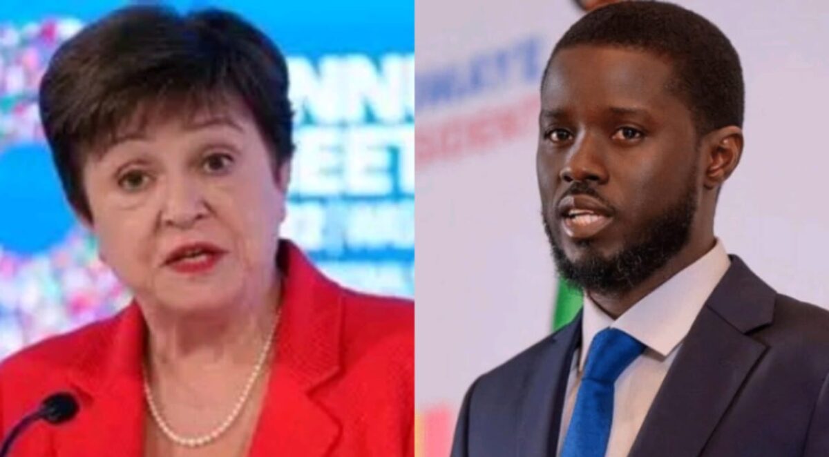 Senegalese president Faye and IMF MD Georgieva.