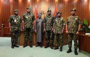Tinubu with military chiefs