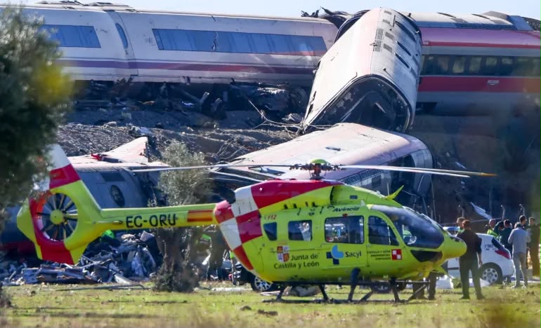 Scene of Spain's train accident.