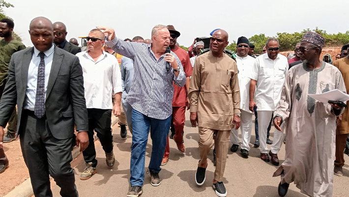 FCT minister Nyesom Wike inspecting ongoing projects
