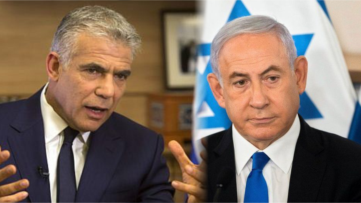 Yair Lapid and Israel Prime Minister Benjamin Netanyahu