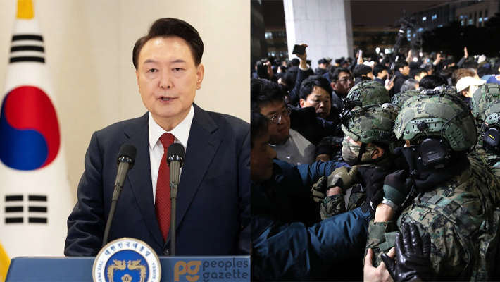President Yoon Suk Yeol and South Korean forces trying to invade parliament