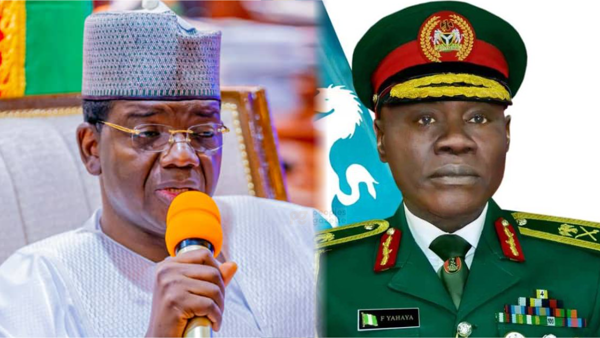 Zamfara State Governor, Bello Matawalle and Maj.-Gen. Farouk Yahaya