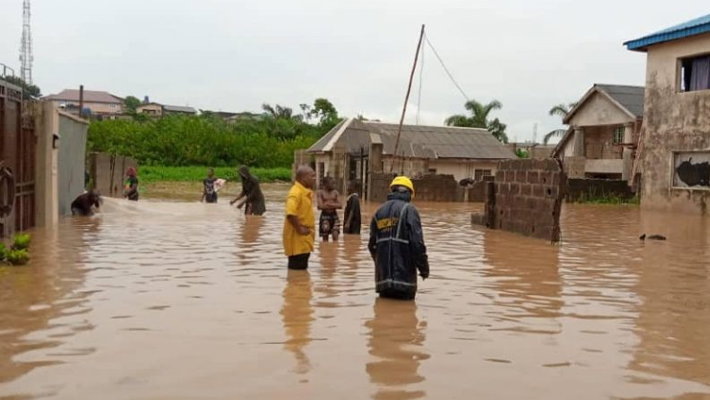 Flooded area in Ikorodu