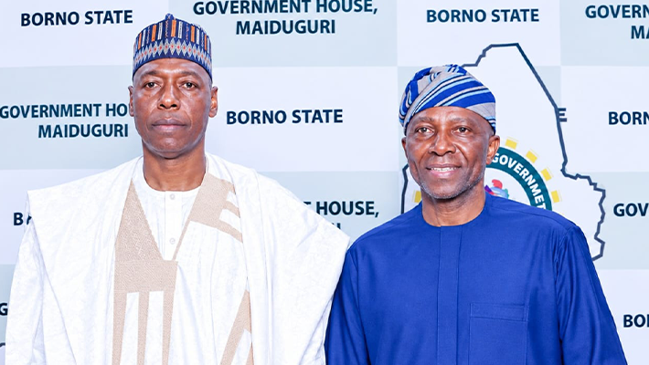 Governor Babagana Zulum and John Nwabueze