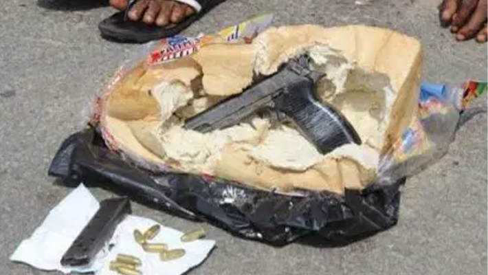 Gun inside bread