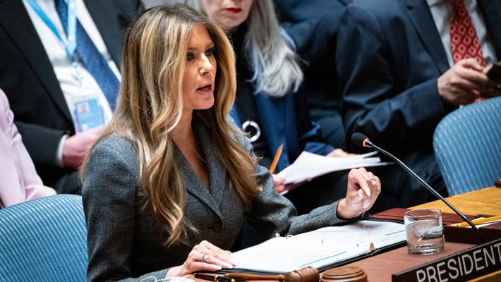 Melania Trump addressing Security Council