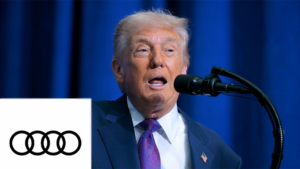 Donald Trump and the Audi logo