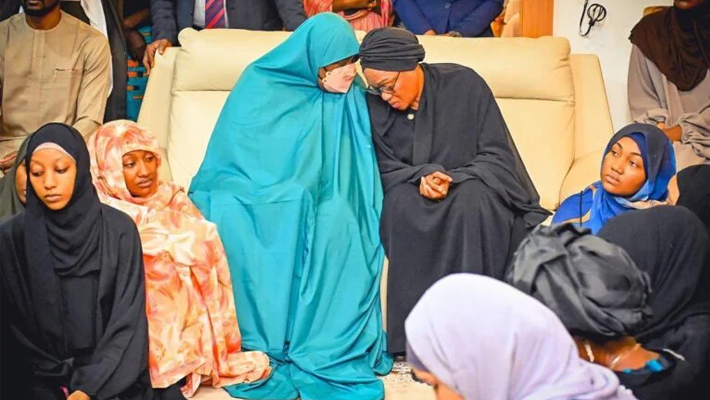 Oluremi Tinubu on a condolence visit to the family of late former President Muhammadu Buhari