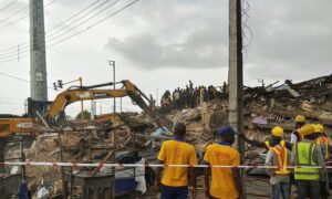 Alakija building collapse site
