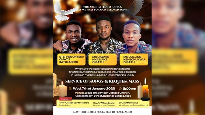 Service of songs and requiem mass