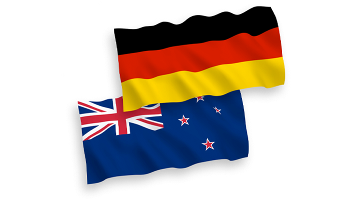 Germany and New Zealand's flags