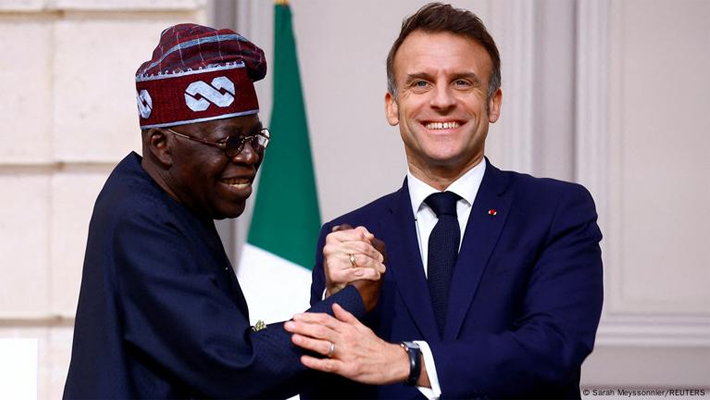 president Bola Tinubu with Emmanuel Macron