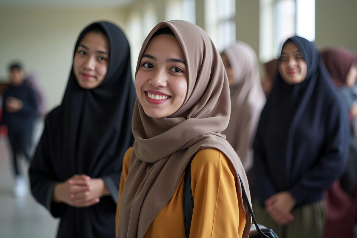 Students wearing hijab in Italy