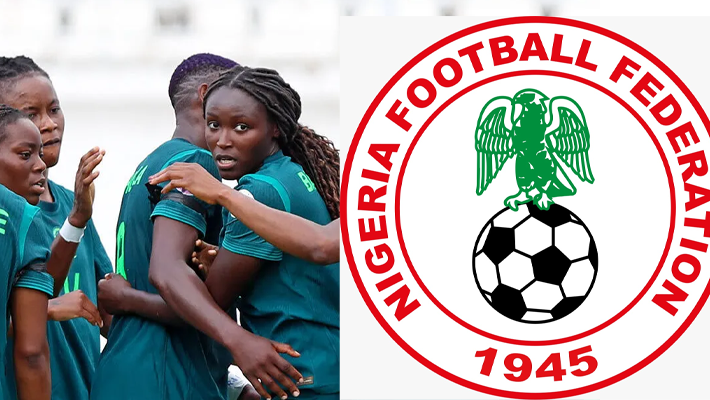 The Super Falcons and the NFF logo