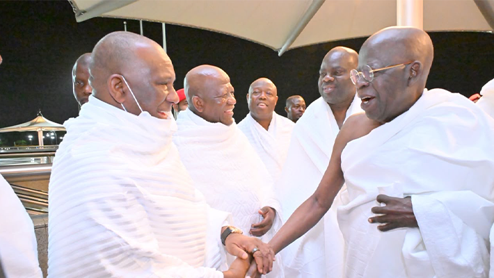 President Bola Tinubu and others in Mekkah