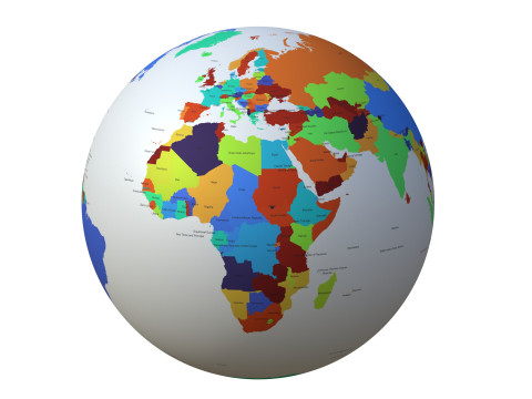 Globe showing proposed Africa map