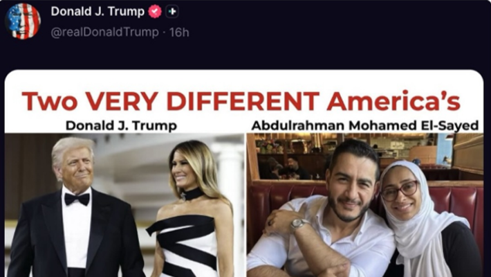 Donald and Melania Trump, Abdul El-Sayed and his wife