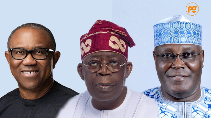 Peter Obi, President Bola Tinubu and Atiku Abubakar
