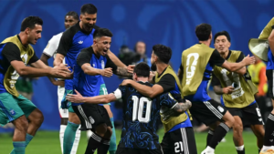 Argentina players celebrating after the match against England 