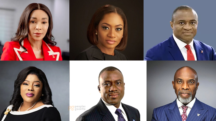 MDs of Zenith Bank Plc, Guaranty Trust Holding Company (GTCO) Plc, United Bank for Africa (UBA) Plc, Fidelity Bank Plc, Stanbic IBTC Holdings PLC and Wema Bank Plc.