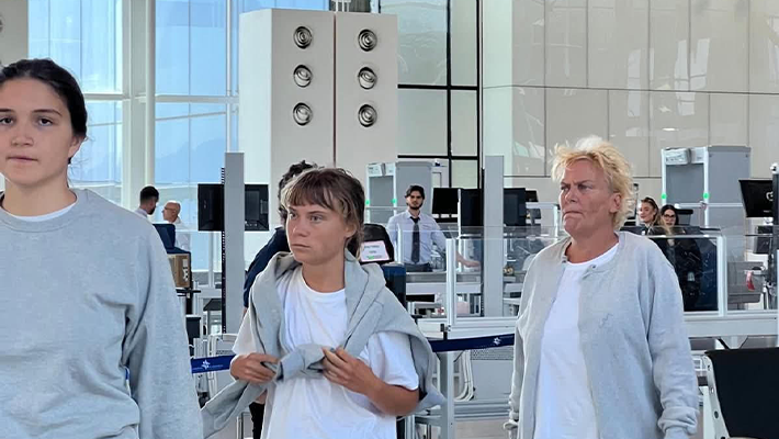 Activist Thunberg at Israel's airport; Credit: Israel Ministry of Foreign Affairs
