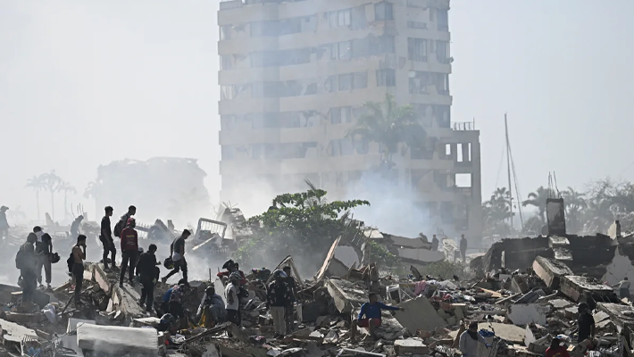 Scenes of the earthquake