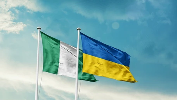 Ukraine and Nigerian flags