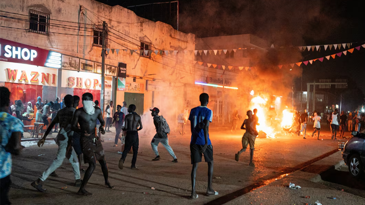 Protesters in Gambia.
