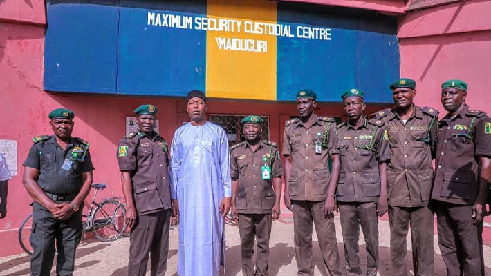 Zulum at Maiduguri Maximum Security Correctional Facility