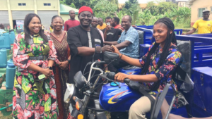 IFAD distribute tricycles, farm equipment