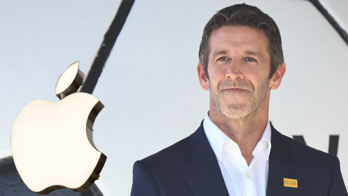 Apple logo and John Ternus