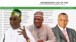 President Bola Tinubu, Jolly Nyame and Joshua Dariye