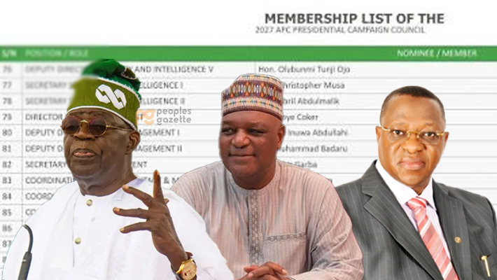 President Bola Tinubu, Jolly Nyame and Joshua Dariye