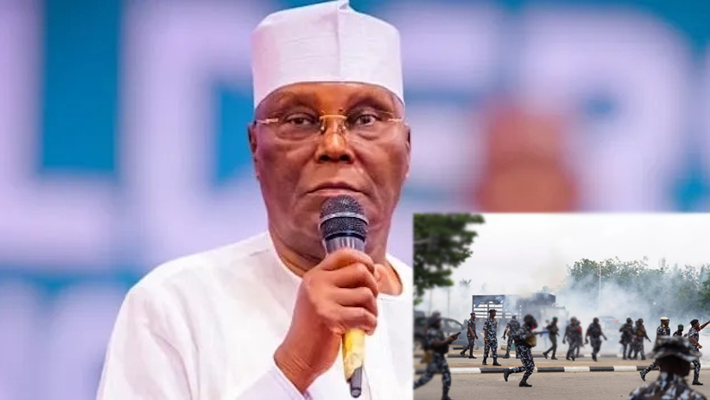 Atiku Abubakar and police firing at protesters