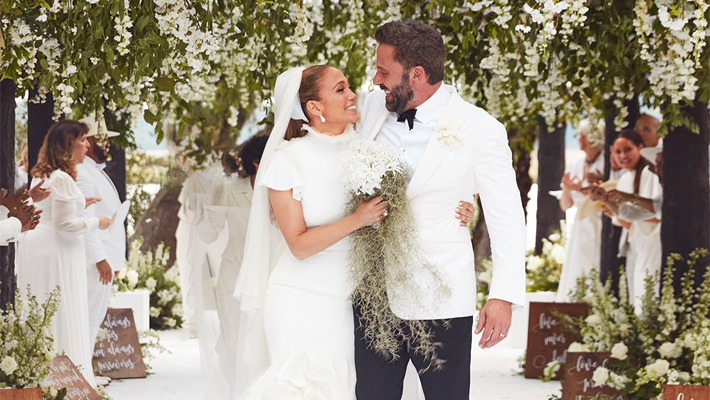 Jennifer Lopez and Ben Affleck on wedding day