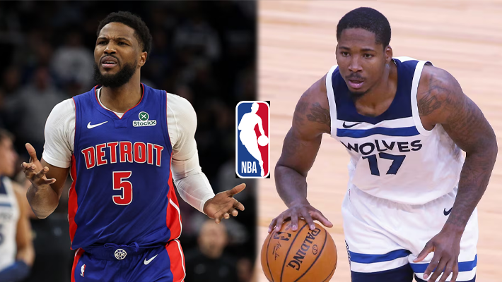 NBA logo and Malik Beasley, Edward Davis