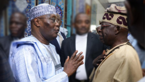 Atiku speaking with Tinubu