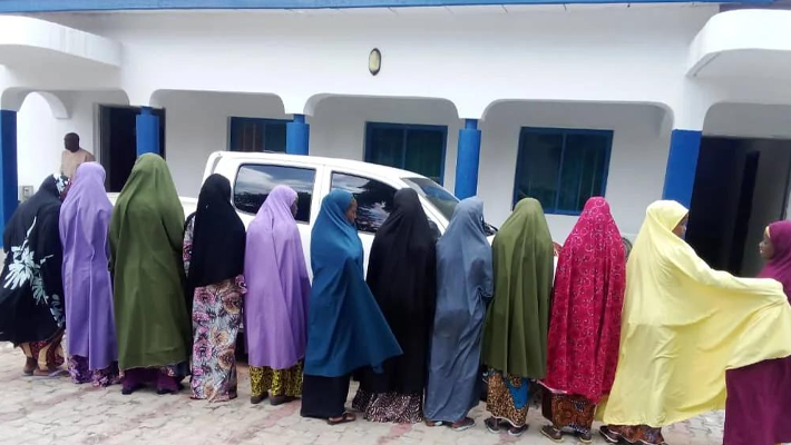 Rescued trafficked victims