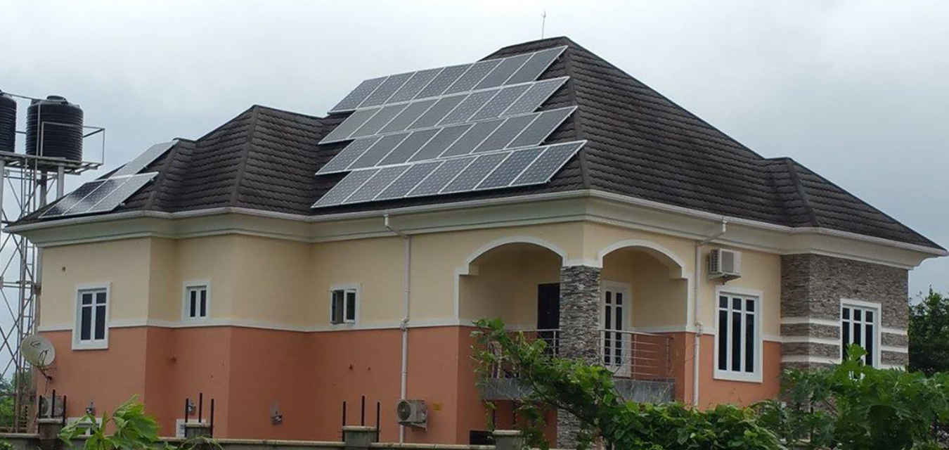 Solar panels in residential place