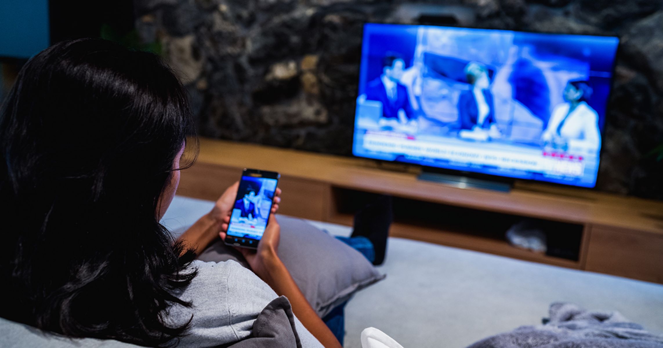 Watching TV on phone