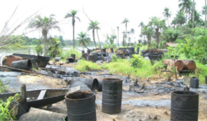 Illegal crude oil refining site