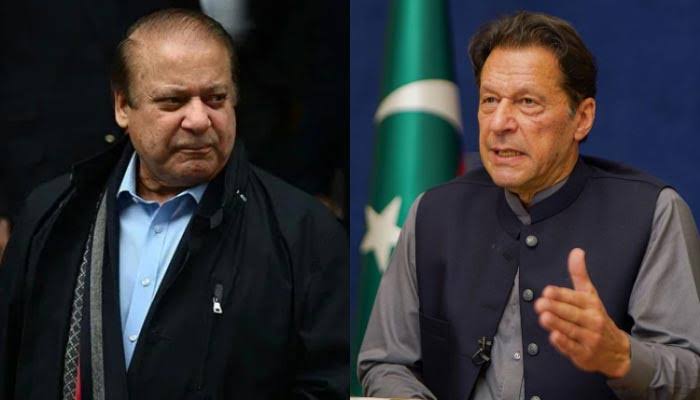 Nawaz Sharif and Imran Khan (Credit: Geo TV)