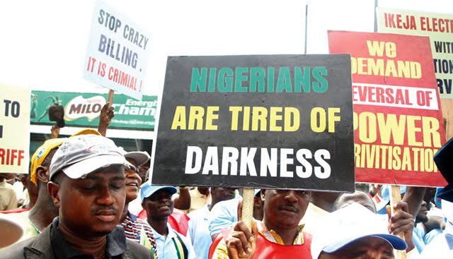 Nigerians protesting electricity tariff hike