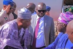 Zulum shaking hands with Tinubu